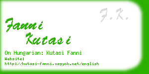 fanni kutasi business card